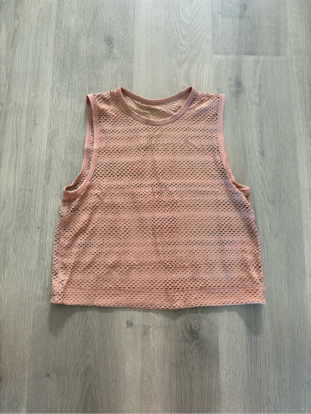 lululemon athletica Mesh Crop Tank in Nude color